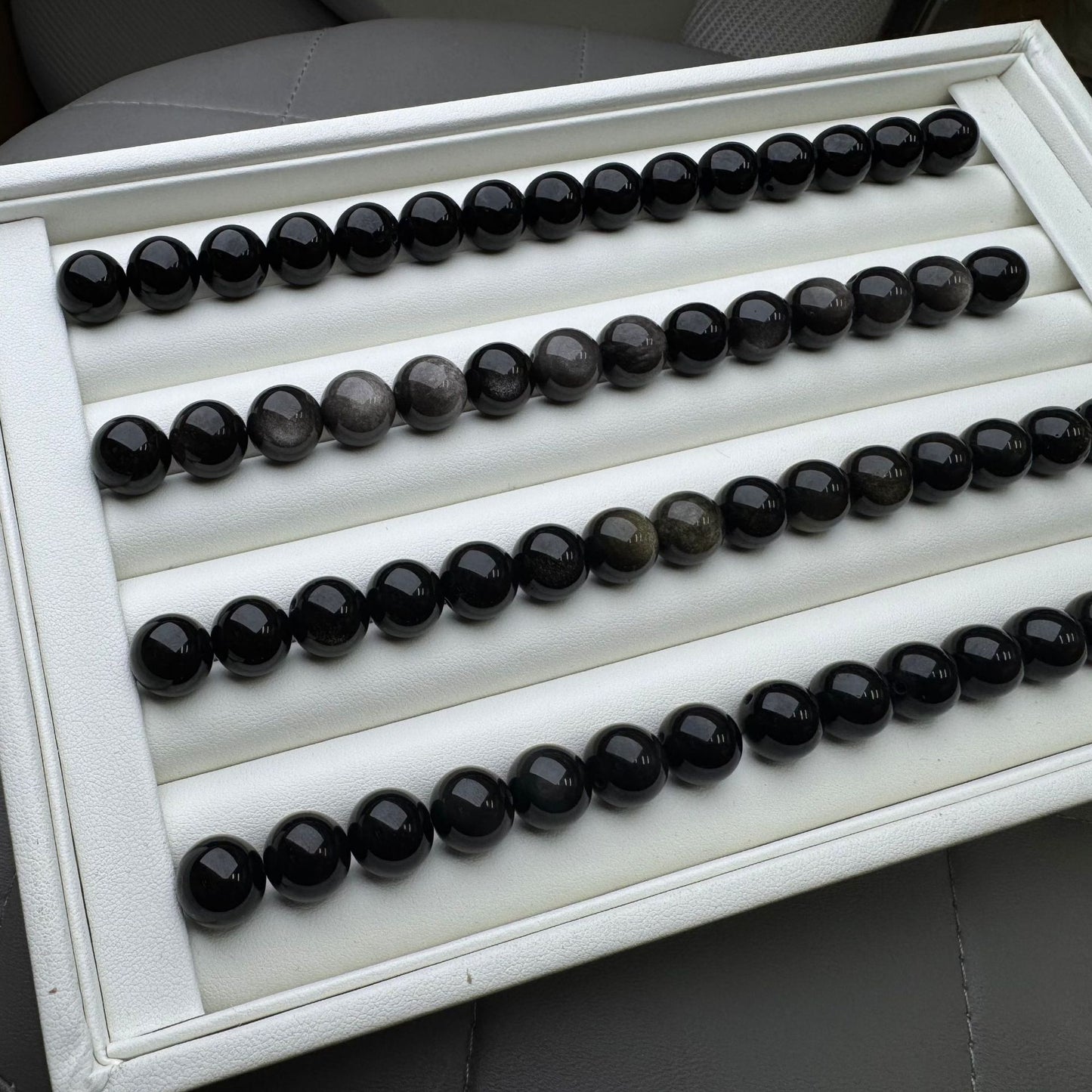 Natural Obsidian Beads: Golden, Silver & Black Sheen | DIY Accent Beads