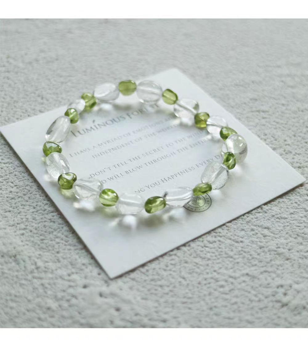 Peridot & Clear Quartz Bracelet