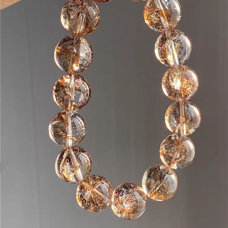 Golden Foil Rutilated Quartz Bracelet