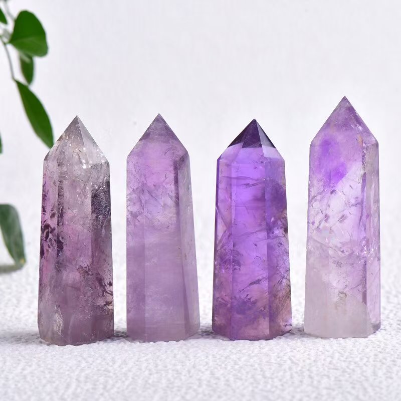 Natural Hexagonal Amethyst Crystal Tower