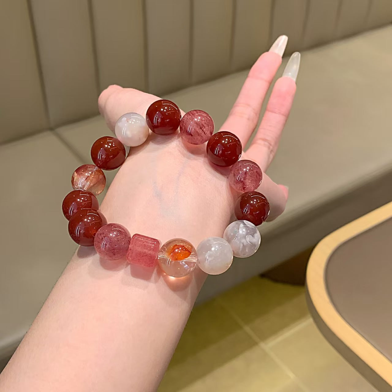 Natural Strawberry Quartz Bracelet