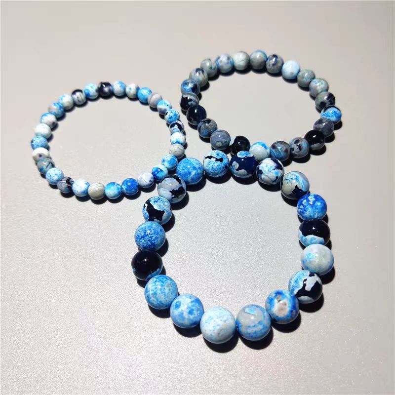 Blue Fire Agate Intentional Bead Bracelet