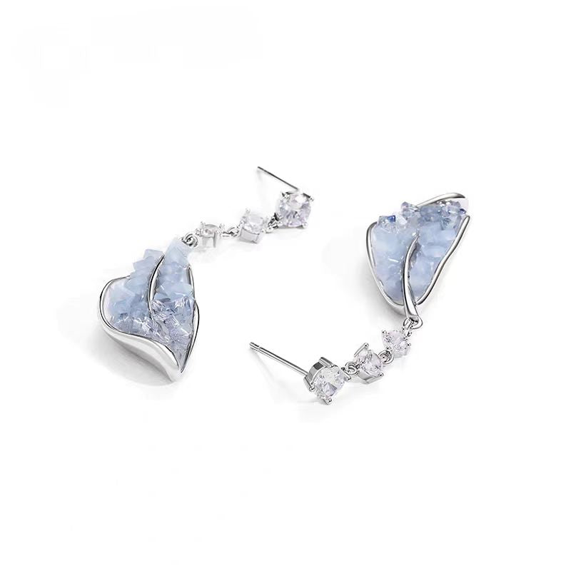 Water Element Blue Crystal Drop Earrings
