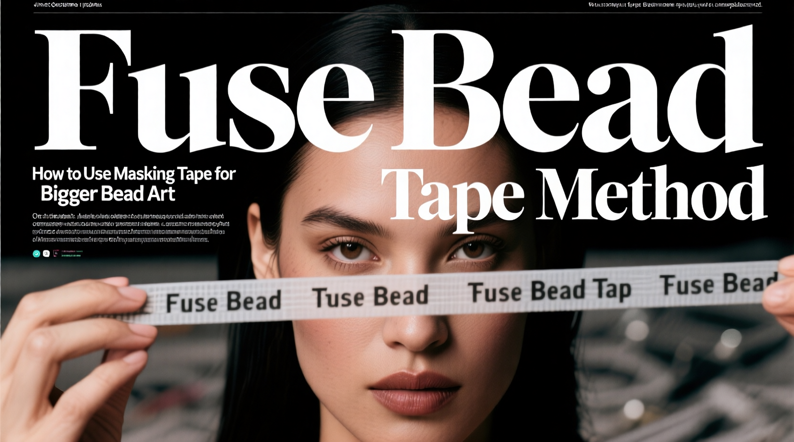 Show Fuse Bead Tape Method: How to Use Masking Tape for Bigger Bead Art. Keep one clear primary subject with strong article relevance for ecommerce readers. Keep the concept compatible with one concise readable English headline that preserves key topic. q