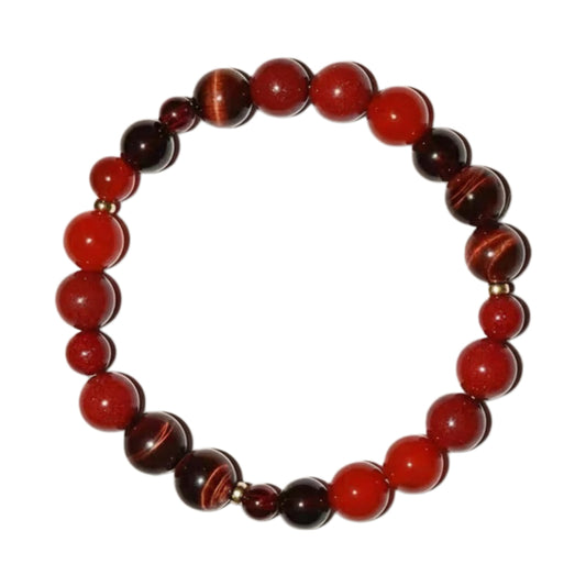 red tiger eyes beads bracelet