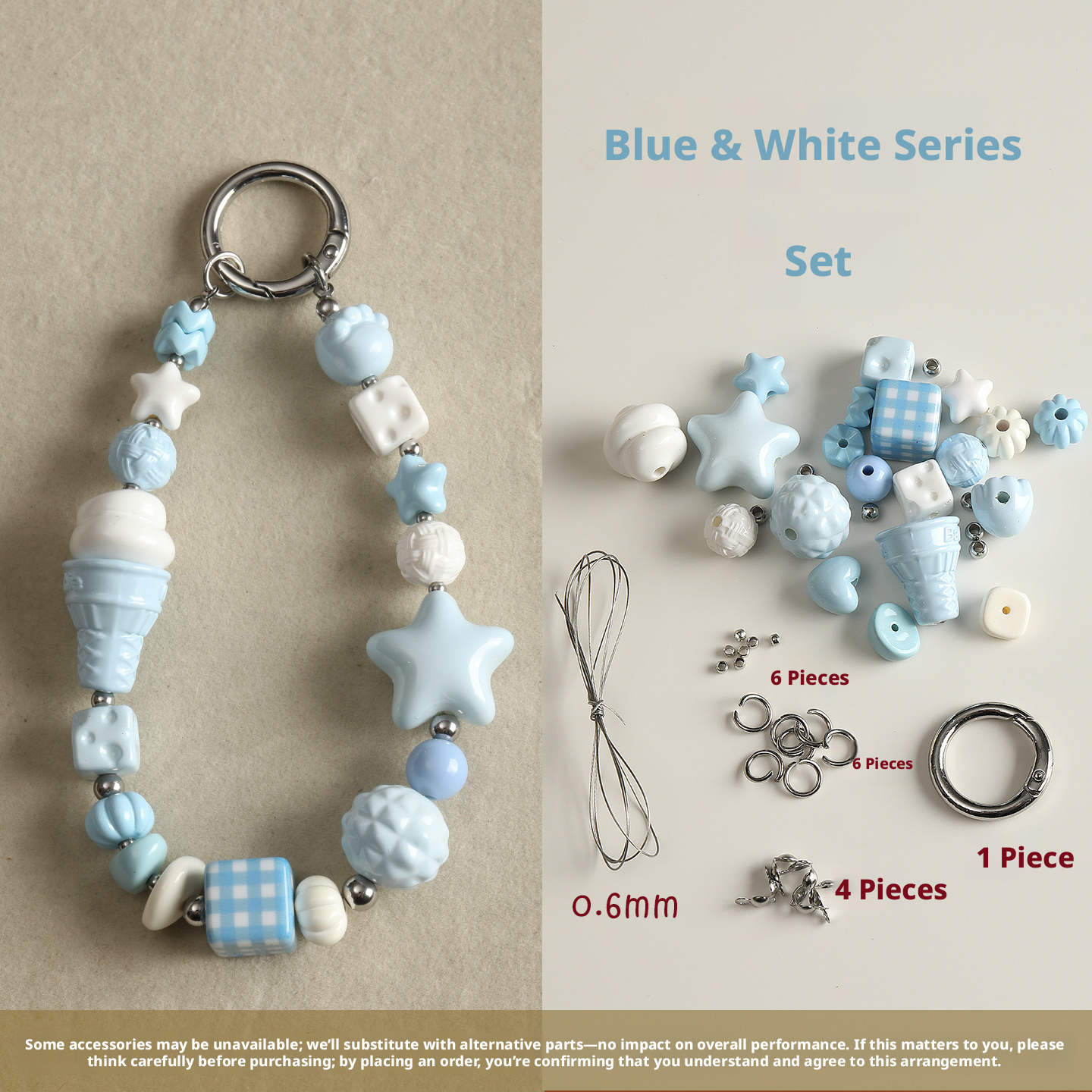 Aesthetic Coquette DIY Phone Strap Kit | Pastel Candy Enamel Bead Mix | Custom Pop Mart Mini Figure Bag Charm | Y2K Beaded Keychain Supplies | Personalized Gift for Blind Box Collectors
