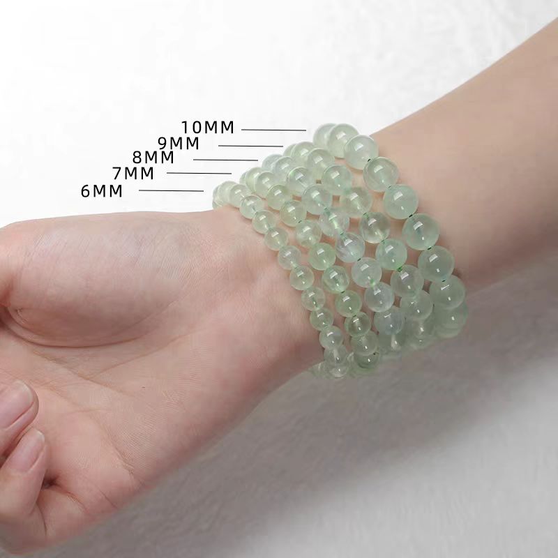 Natural Prehnite Bracelet Green Strawberry Quartz 6mm–10mm  Crystal Beads｜