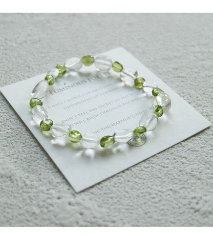 Peridot & Clear Quartz Bracelet