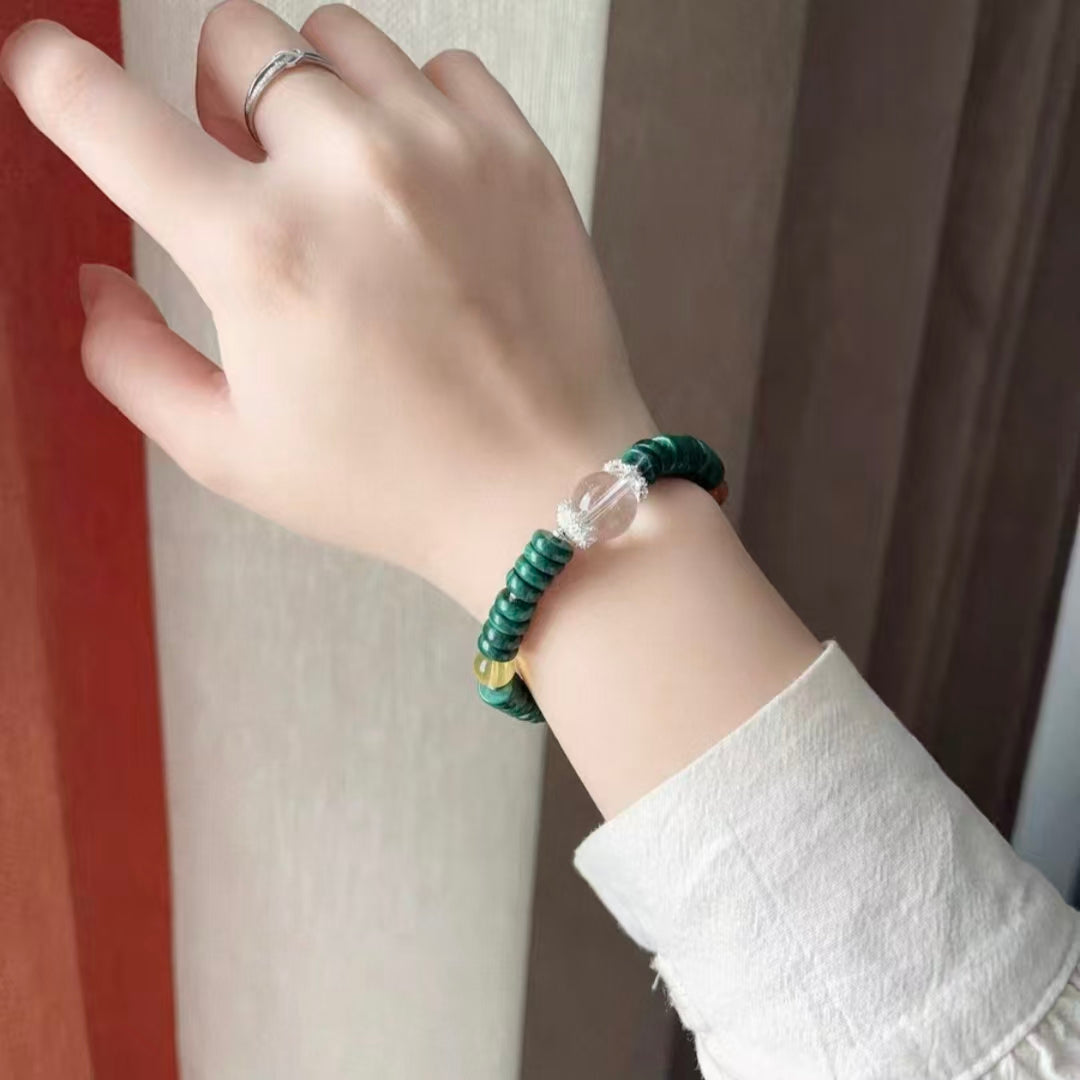 Natural Malachite & Multi-Stone Intentional Bead Bracelet