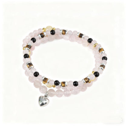 Turquoise  Double Wrap with Heart Charm Bracelet