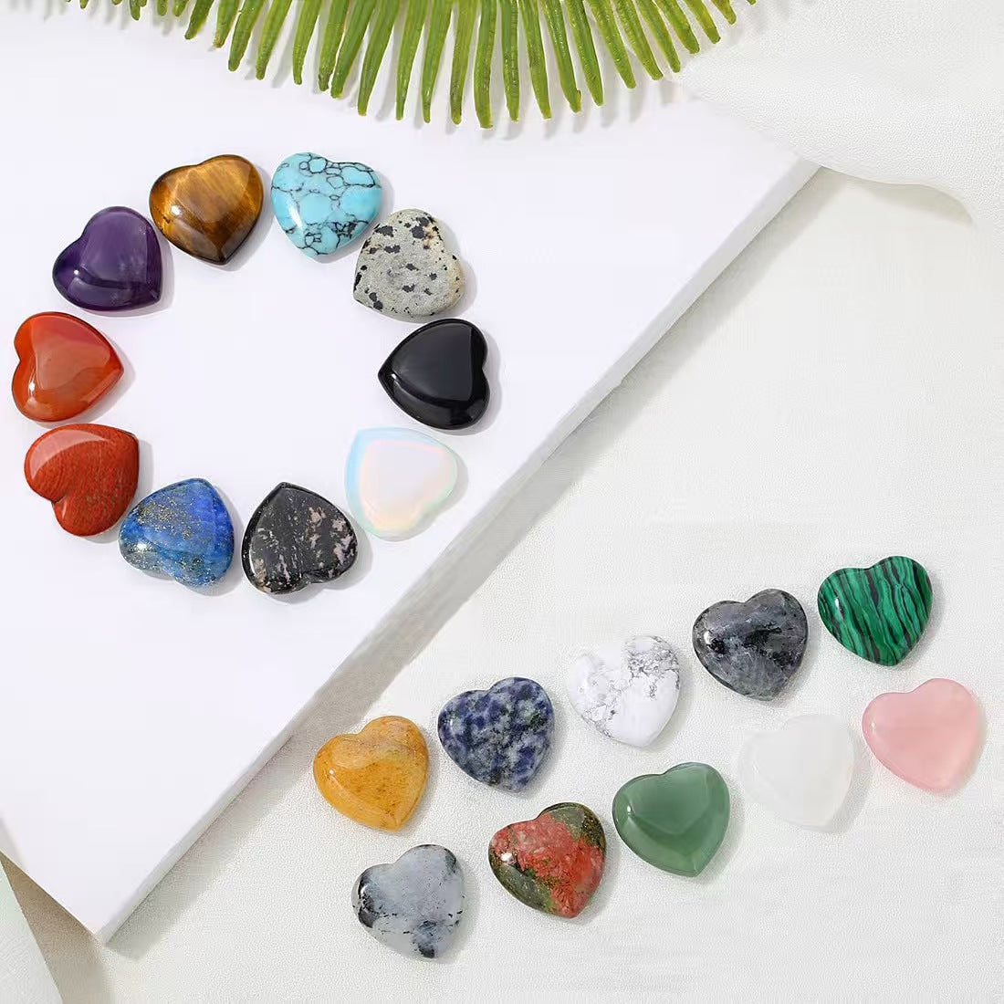 💎 Natural Crystal Heart Stones