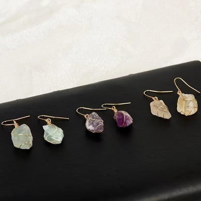 Raw Crystal Dangle Earrings