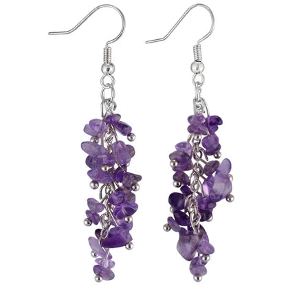 Rainbow Crystal Cluster Drop Earrings