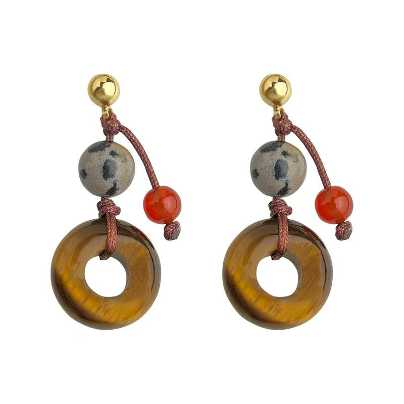 Tiger Eye Crystal Drop Earrings – Balance & Vitality