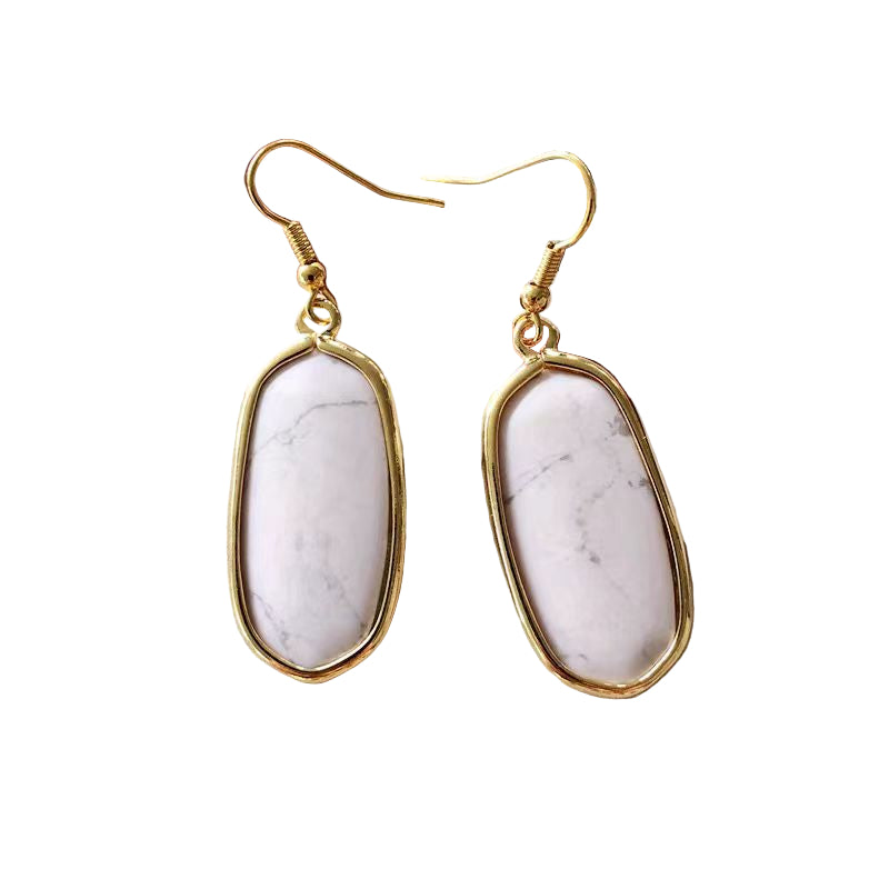 White Howlite Crystal Earrings