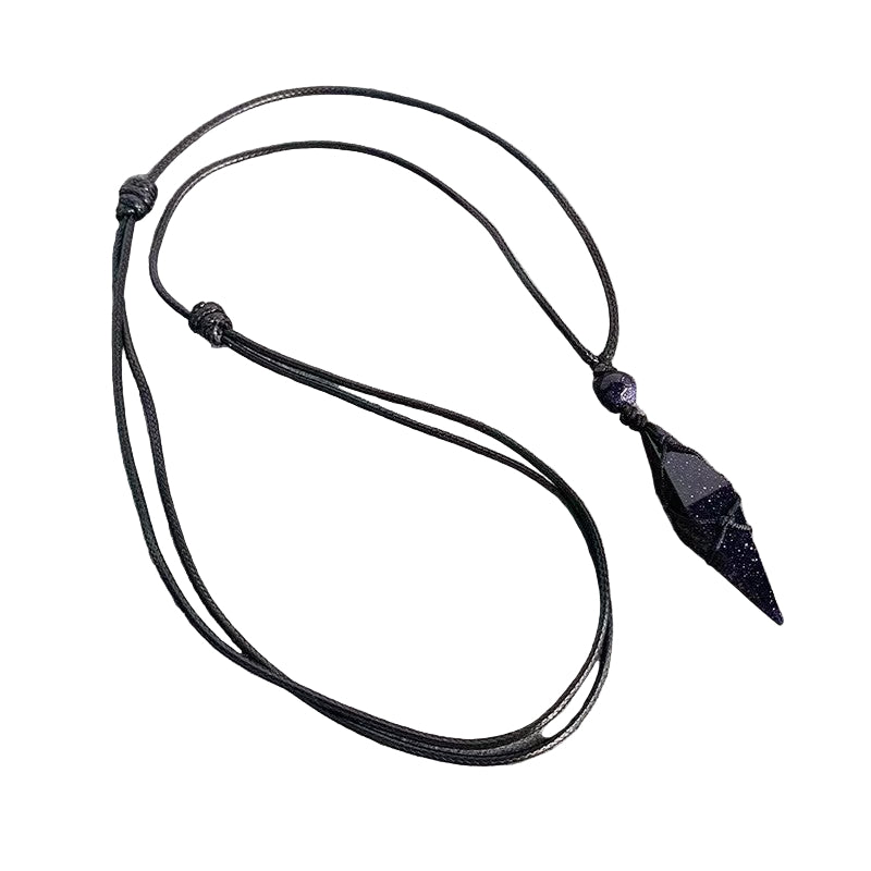 Black Obsidian Pendant Crystal Necklace