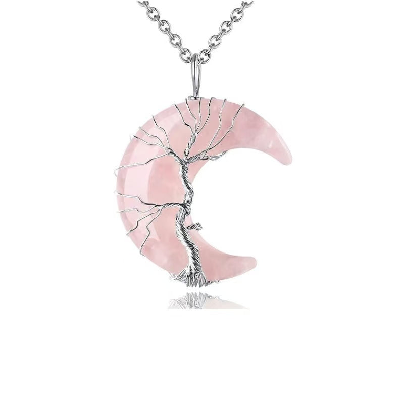 Moon Crystal Tree of Life Necklace 🌈