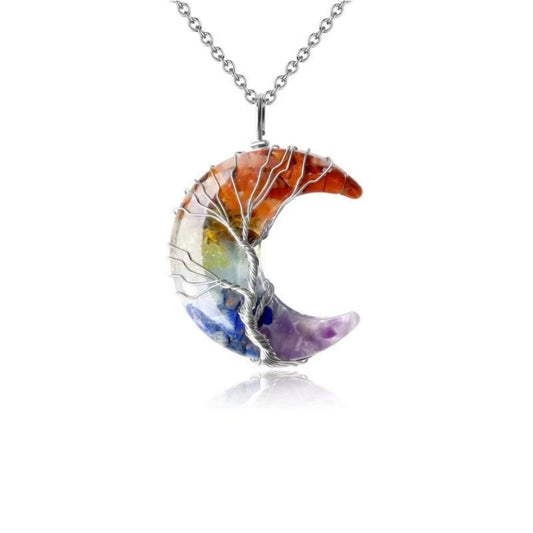 Moon Crystal Tree of Life Necklace 🌈