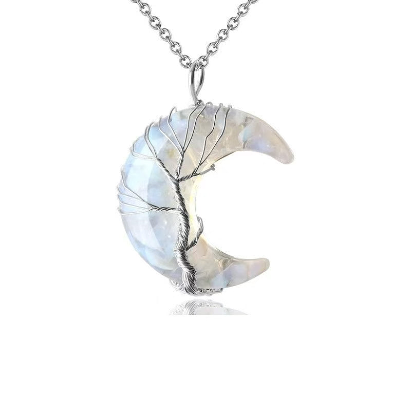 Moon Crystal Tree of Life Necklace 🌈