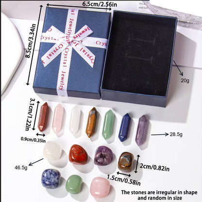 Mixed Natural Raw Stones & Double-Point Towers Set