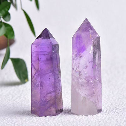 Natural Hexagonal Amethyst Crystal Tower