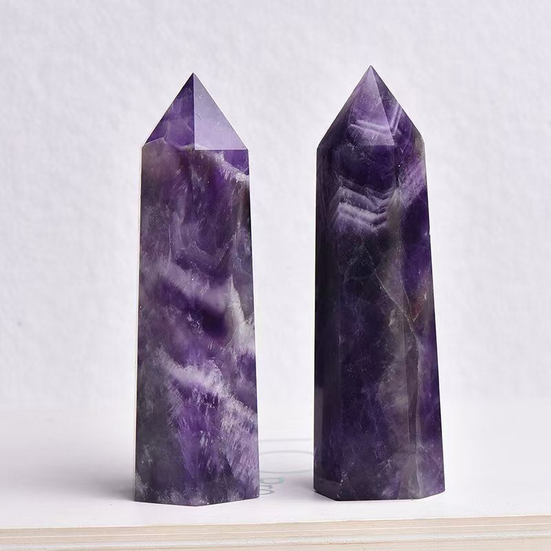 Natural Six-Sided Amethyst Crystal Tower