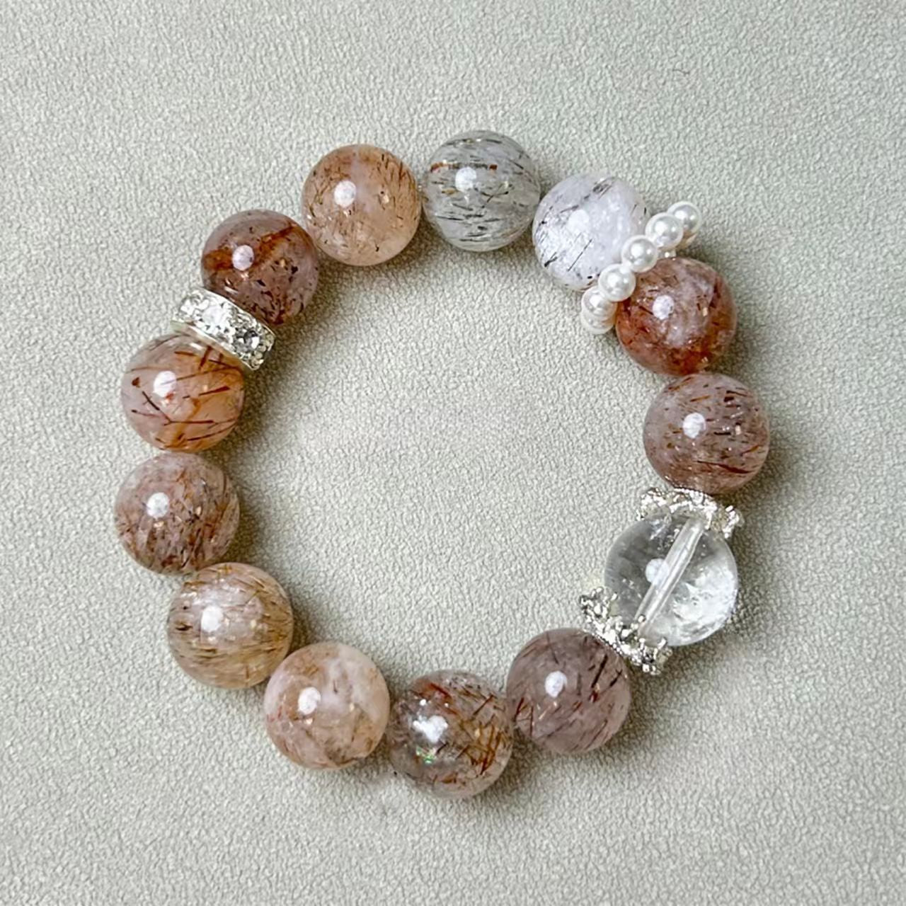 Natural Super Seven & Clear Quartz Bracelet