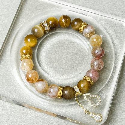 Natural Tiger’s Eye & Citrine Bracelet