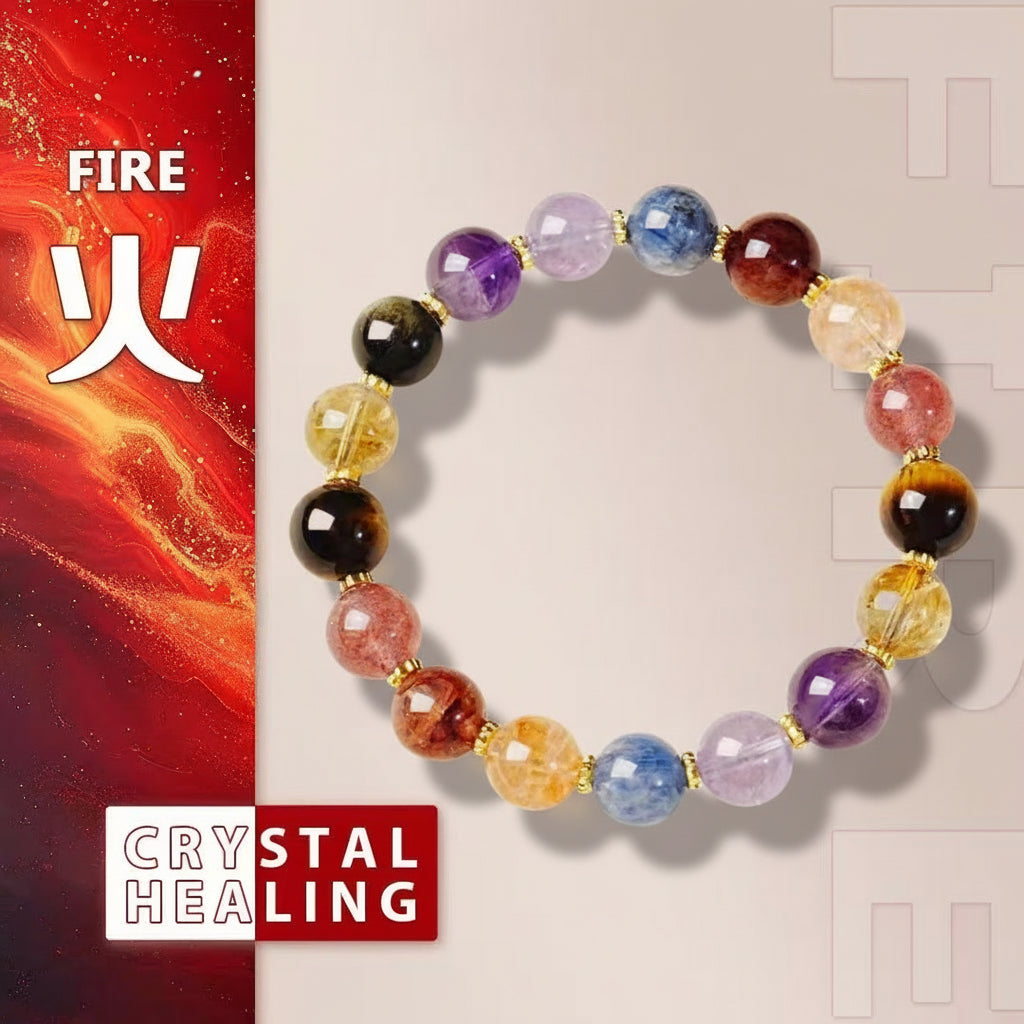 9mm Rainbow Multi-Crystal Bracelet