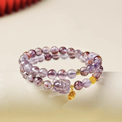 Mystic Amethyst Phantom Double-Layer Bracelet