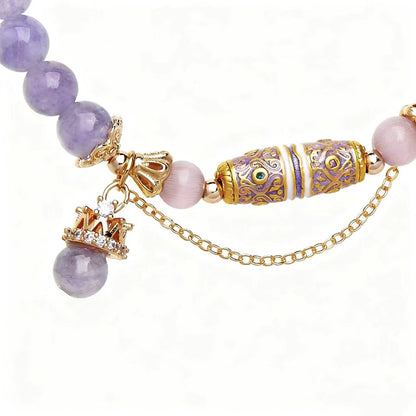 Dual-Layer Amethyst Crystal Bracelet