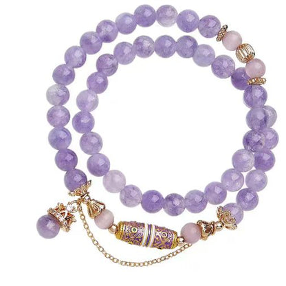 Dual-Layer Amethyst Crystal Bracelet