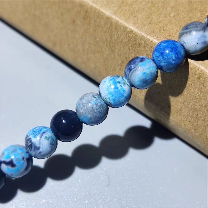 Blue Fire Agate Intentional Bead Bracelet