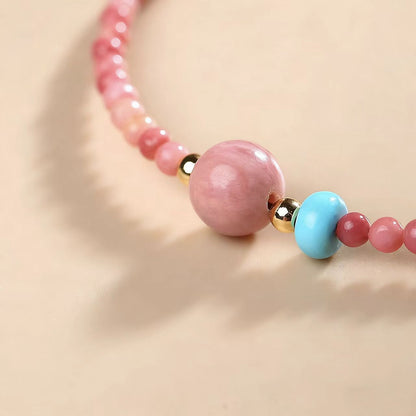 Rose Rhodonite Beaded Bracelet