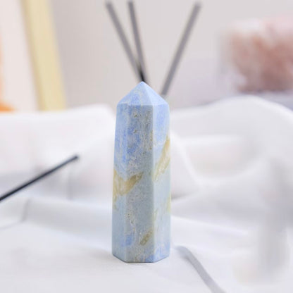 Blue Aragonite Tower – Natural Hexagonal Crystal