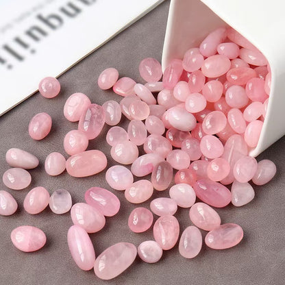 Ice-Clear Rose Quartz & Amethyst Tumbled Stones