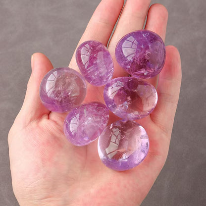 Ice-Clear Rose Quartz & Amethyst Tumbled Stones