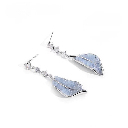 Water Element Blue Crystal Drop Earrings