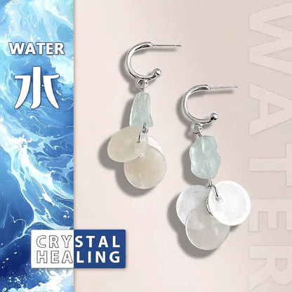 Aquamarine & Shell Earrings