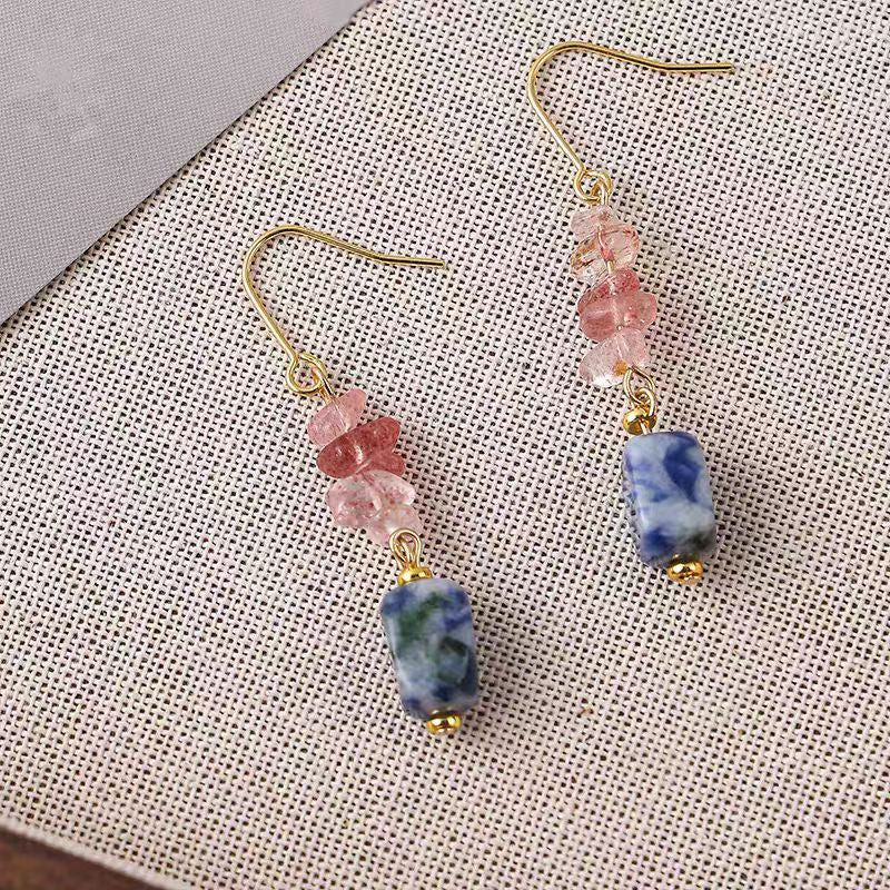Strawberry Quartz & Sodalite Earrings