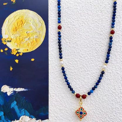 Lapis Lazuli Intentional Bead Feng Shui Necklace