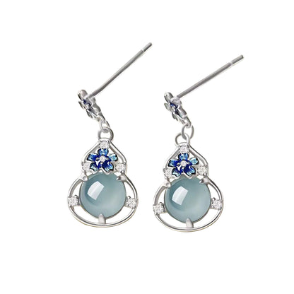 Jade Serenity Earrings — Natural Aquamarine