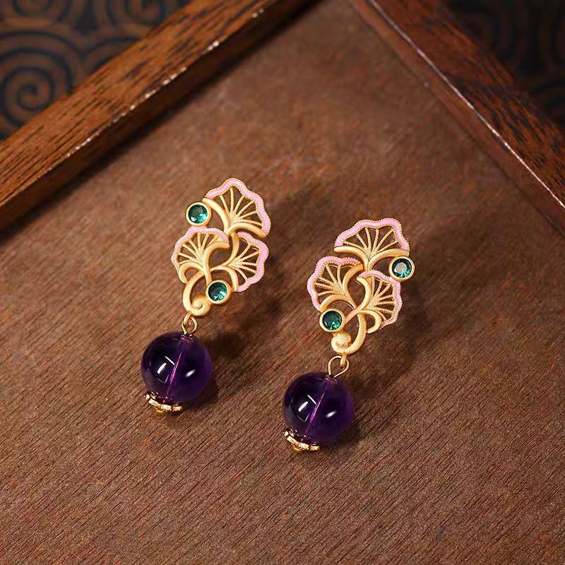 Royal Lotus Amethyst Earrings