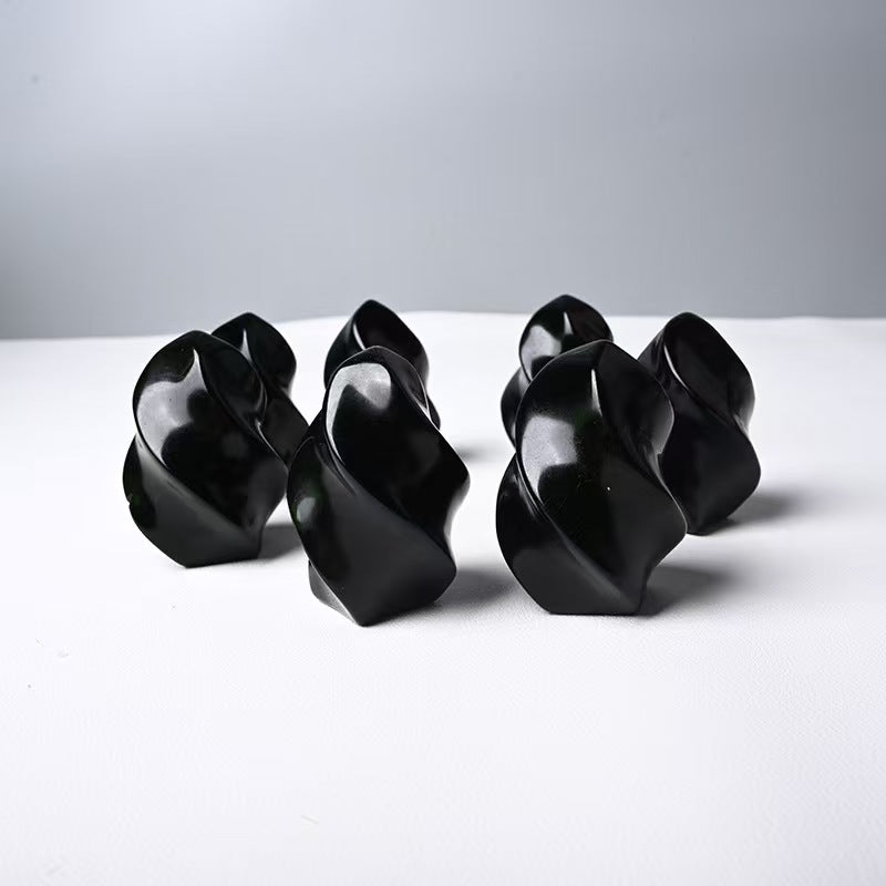 Black Obsidian Flame Sculpture