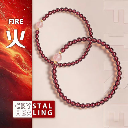Garnet &amp; Strawberry Quartz Bracelet