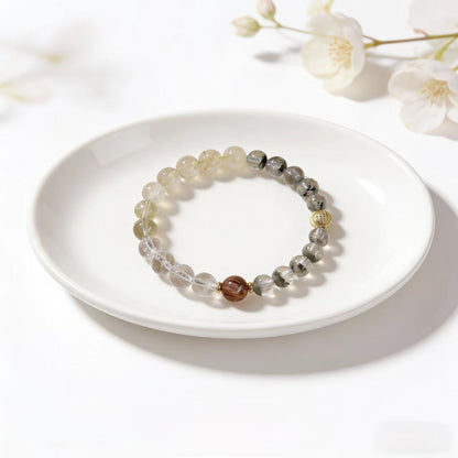 Metal & Wood Element Crystal Bracelet
