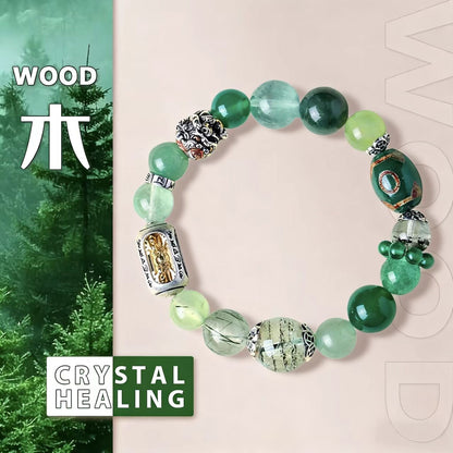 Aventurine & Green Fluorite Crystal Bracelet