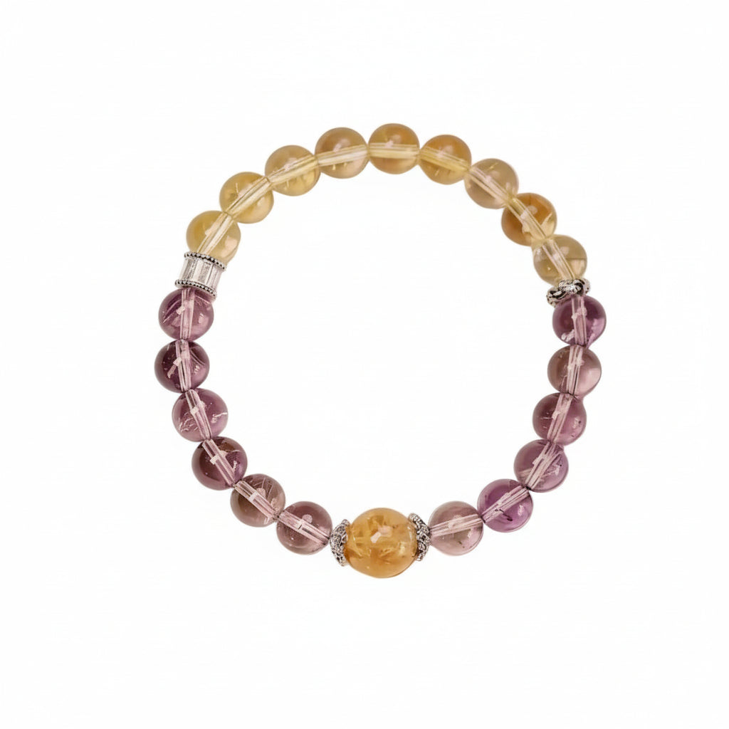 Natural Amethyst and Citrine Bracelet