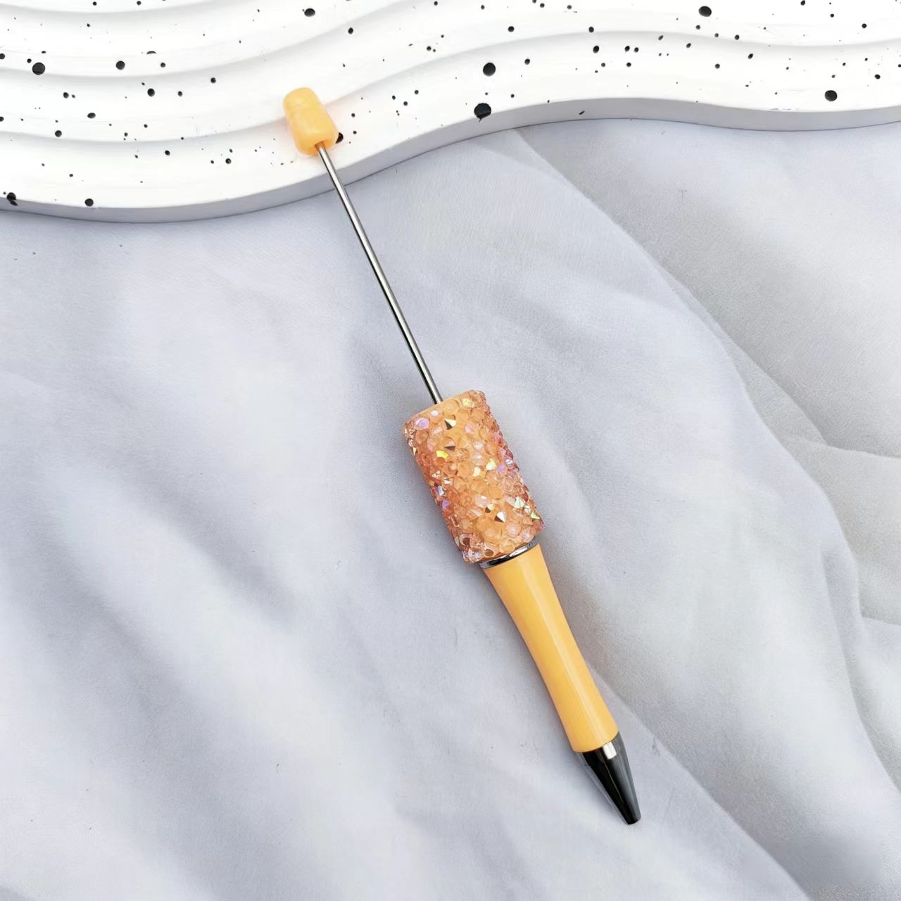 12Pcs DIY Diamond Beadable Pen -  Plastic Rhinestone Beaded Pens  - Fancy Cute Glitter Pens for Crafting – School Supplies, Office Item