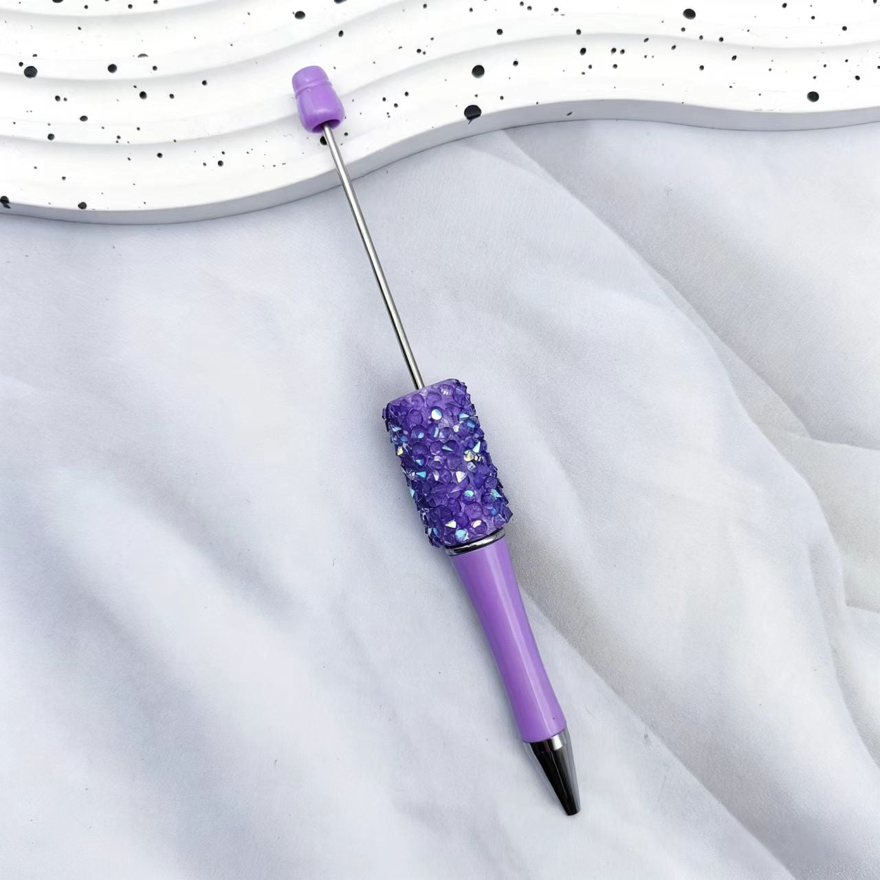 12Pcs DIY Diamond Beadable Pen -  Plastic Rhinestone Beaded Pens  - Fancy Cute Glitter Pens for Crafting – School Supplies, Office Item